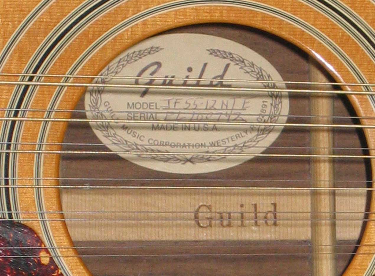 1993 Guild Westerly JF-55-NTE 12 String Rosewood Acoustic 