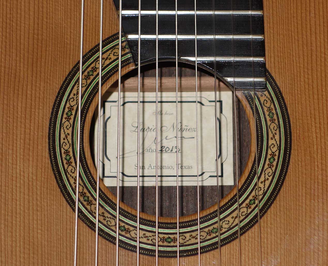 2013 Lucio Nunez 10-String Classical Harp Guitar w/Case