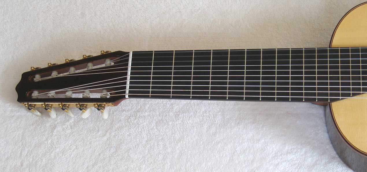 2004 Lucio Nunez 10-String Classical Harp Guitar Neck