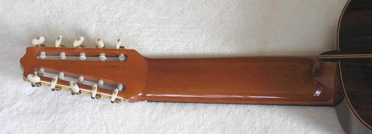 2004 Lucio Nunez 10-String Classical Harp Guitar Neck