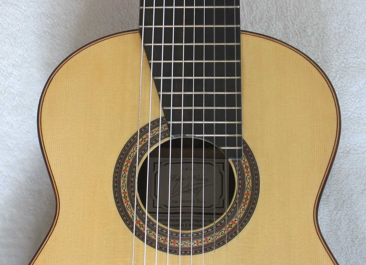 2004 Lucio Nunez 10-String Classical Harp Guitar Spruce Top