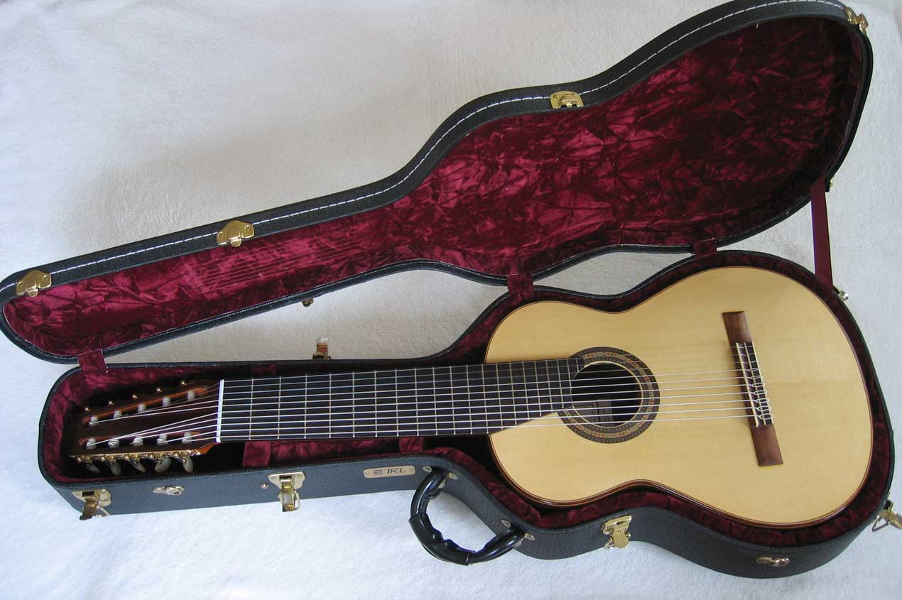 2004 Lucio Nunez 10-String Classical Harp Guitar TKL 8900 Case
