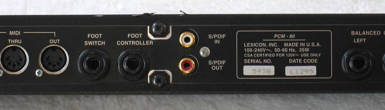 LEXICON PCM80 Digital Reverb Multi-Effects Unit with Dual Effects Card & Pitch Shift Card PCM 80
