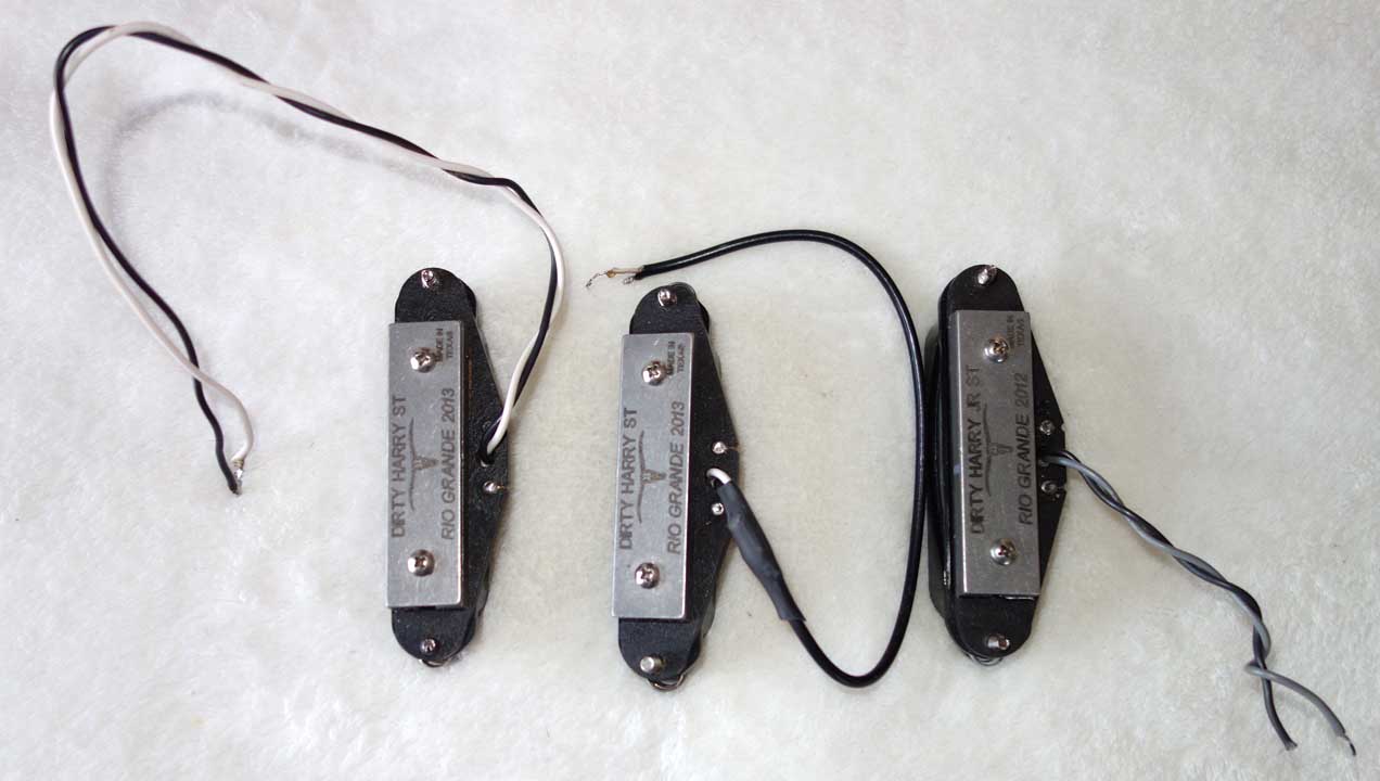 2013 Rio Grande DIRTY HARRY Strat Pickup Set w/P90 Character, Black, 3x PUPS