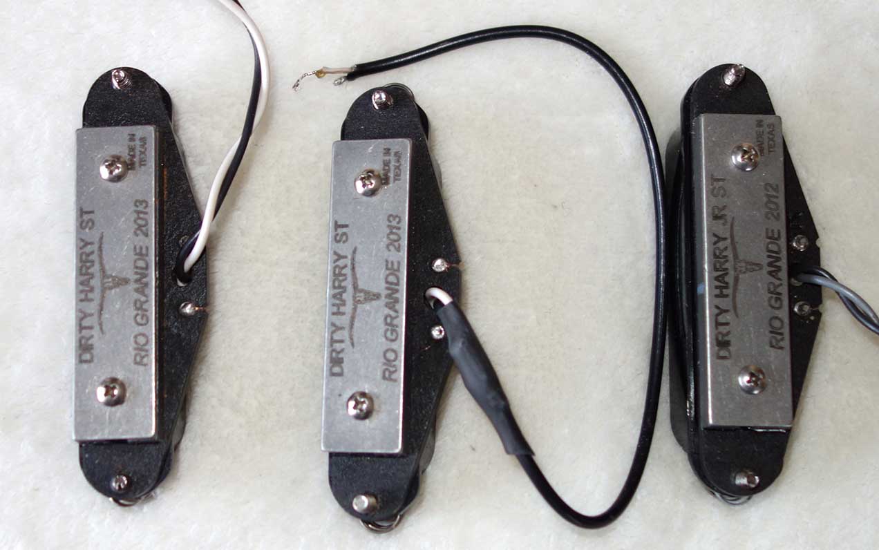 2013 Rio Grande DIRTY HARRY Strat Pickup Set w/P90 Character, Black, 3x PUPS