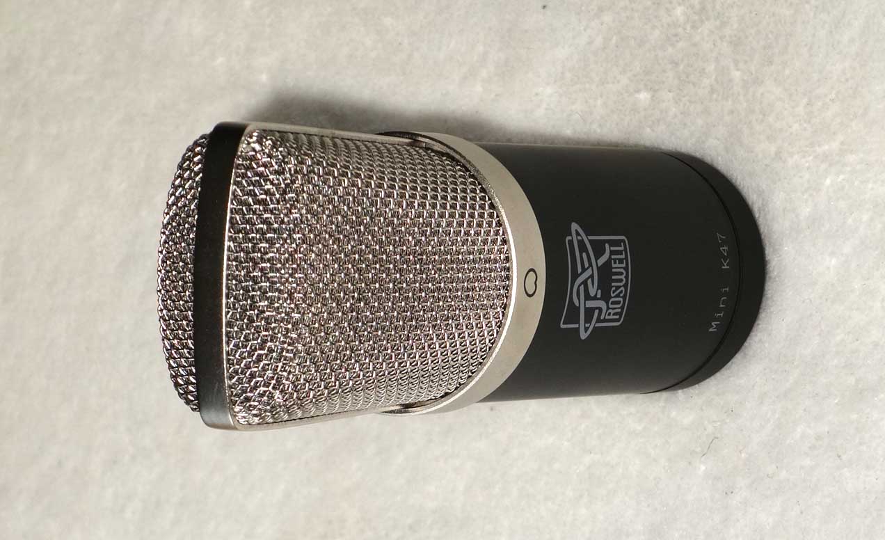 Roswell Audio Mini K47 Condenser Mic w/ Pouch, 2x Mounts, Cardioid Pattern