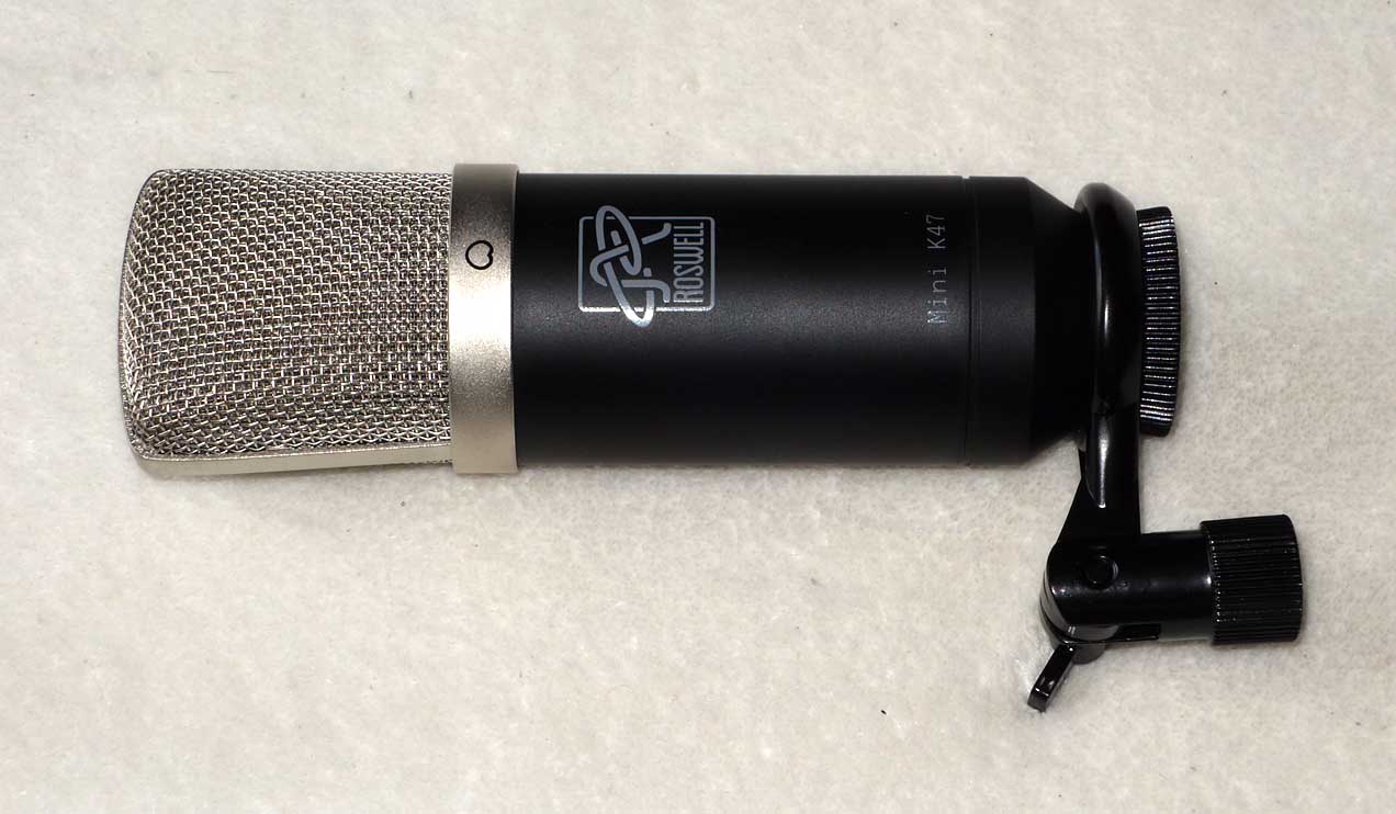 Roswell Audio Mini K47 Condenser Mic w/ Pouch, 2x Mounts, Cardioid Pattern