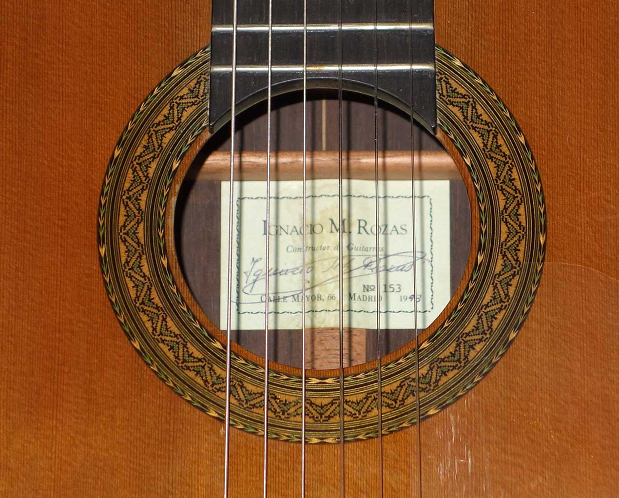 1993 Ignacio M. Rozas 1a Concert Classical Guitar [Cedar / Brazilian, #153]
