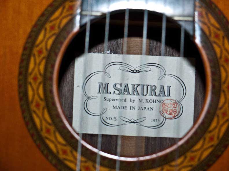VINTAGE 1976 Sakurai Kohno Model 5 Classical Guitar Signed w/ Sakurai Japanese Signature Stamp