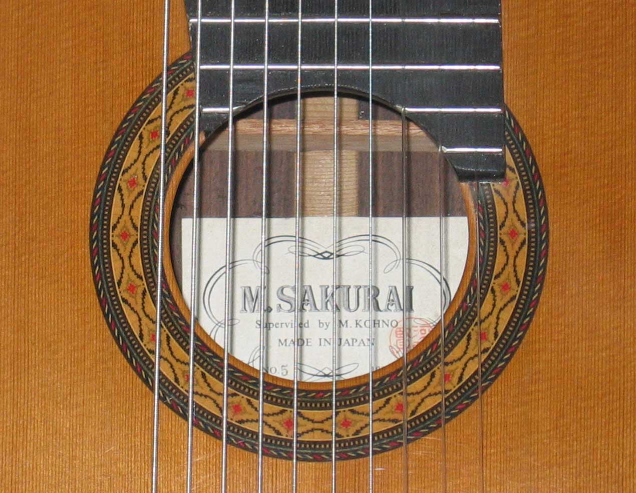 VINTAGE 1976 Sakurai Kohno 5 Classical Harp Guitar 10-String Conversion