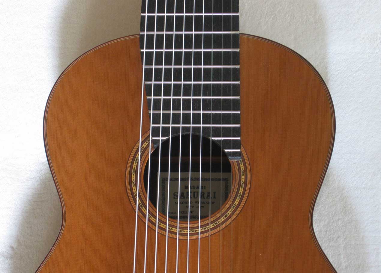 VINTAGE 1992 Sakurai Kohno Excellent  Classical Harp Guitar 10-String Conversion