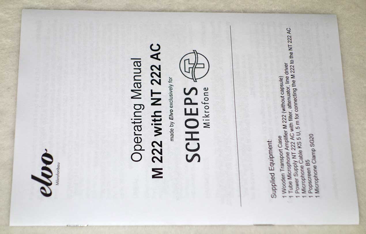 Factory Refurbished Schoeps M222 Tube Mic w/AC701k Telefunken Tube