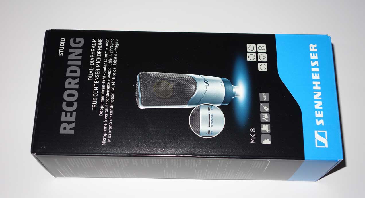 Sennheiser MK8 Condenser Mic w/Clip & Case, 5 Polar Patterns, Pad, Roll-Off