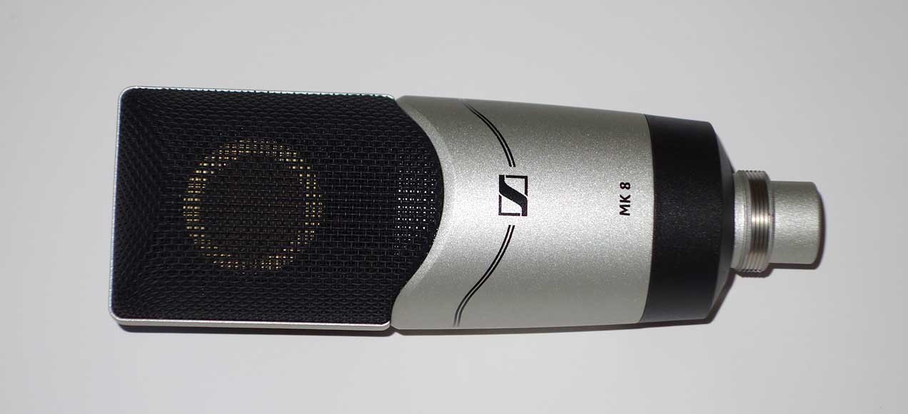Sennheiser MK8 Condenser Mic w/Clip & Case, 5 Polar Patterns, Pad, Roll-Off