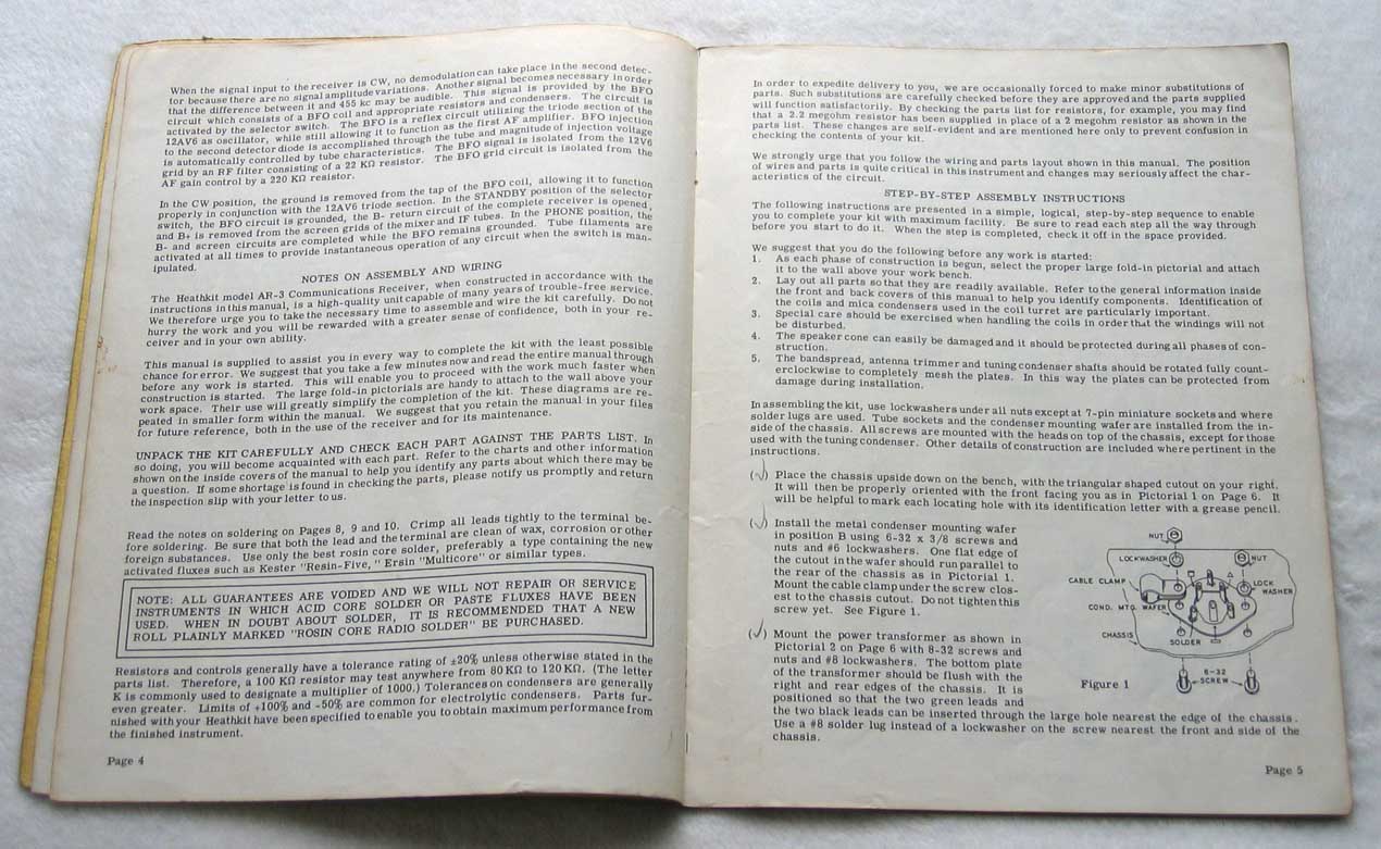 VINTAGE Heathkit AR-3 Manual for AR-3 HAM / Shortwave / Analog Tube AM Radio Receiver