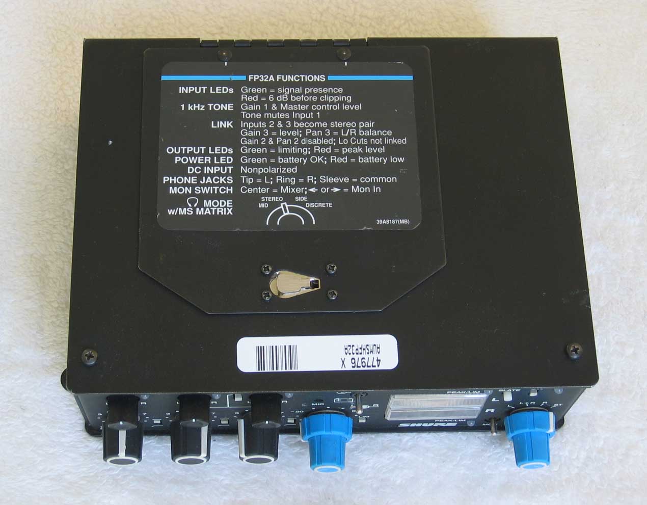 SHURE FP-32a 3-Channel Field Mixer