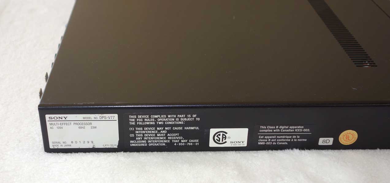Sony DPS-V77 Digital Reverb / Multi-Effects Unit