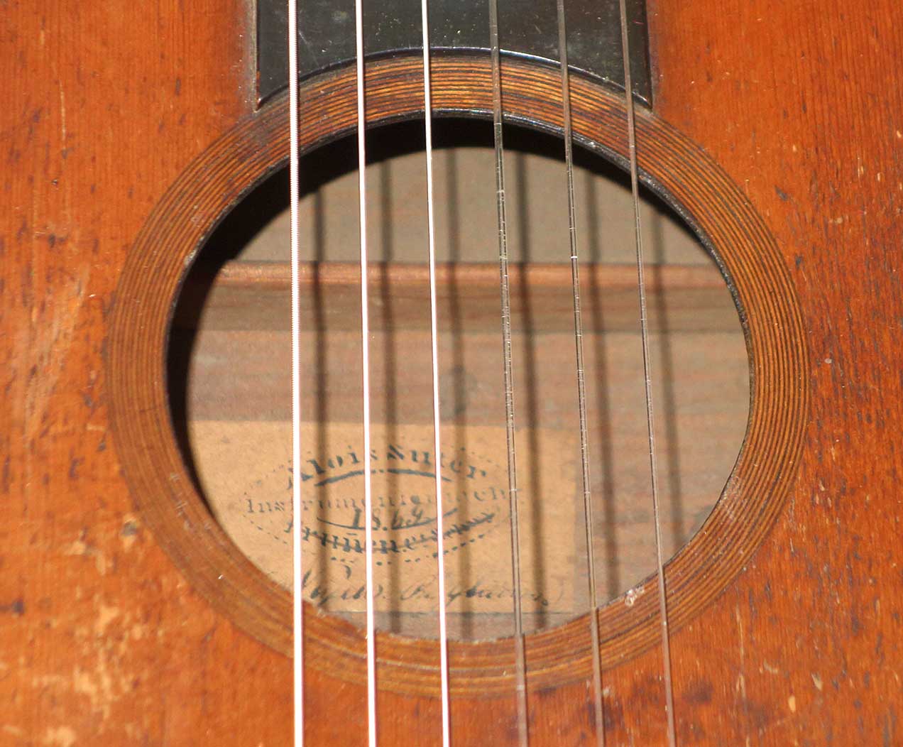 RARE Vintage 1869 Alois Suter (Swiss Luthier ) Romantic Classical Guitar Spruce/Maple, Original Case