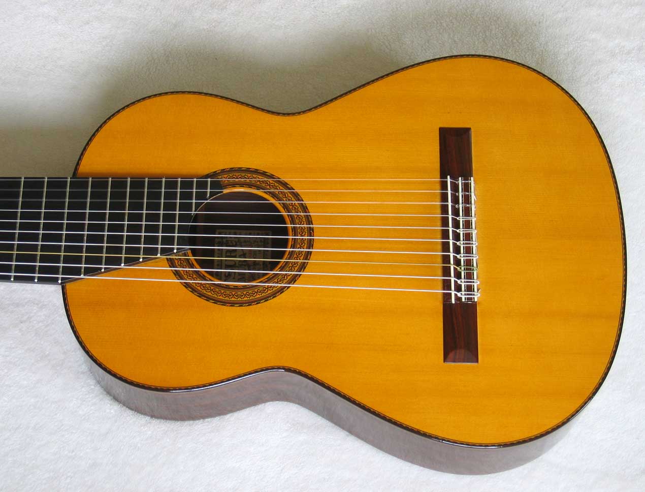 1975 Mitsuru Tamura 10-String Classical Harp Guitar, Spruce Top, Signed Label