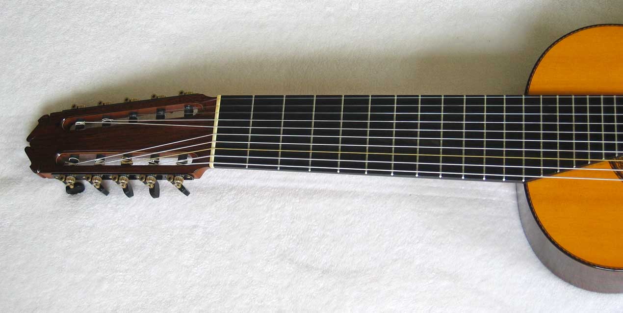 1975 Mitsuru Tamura 10-String Classical Harp Guitar, Spruce Top, Signed Label