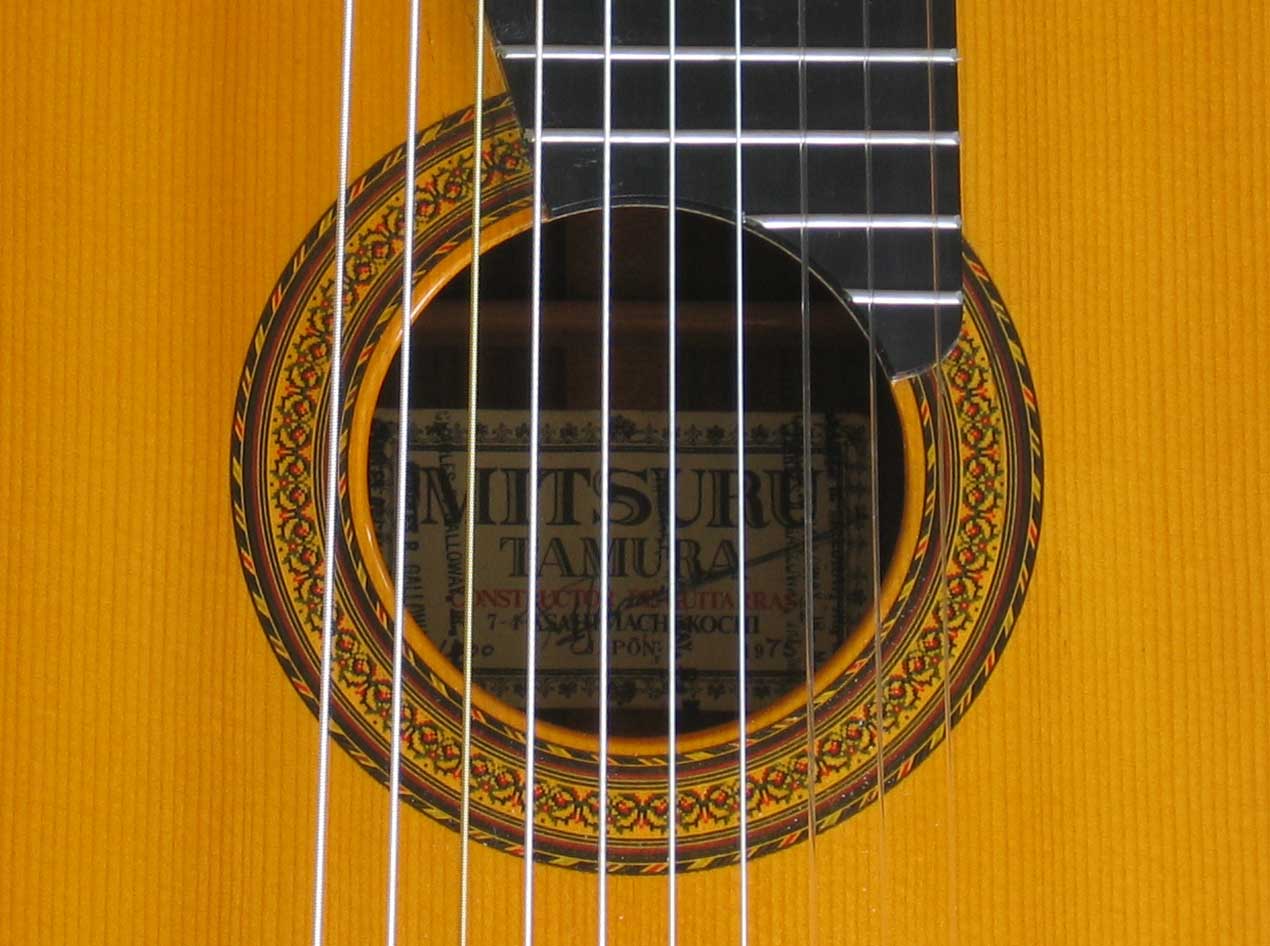 1975 Mitsuru Tamura 10-String Classical Harp Guitar, Spruce Top, Signed Label