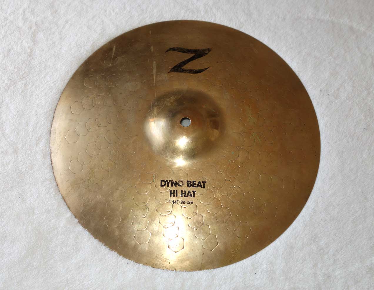 Vintage Early 1990s Zildjian 14" Z Dyno Beat Hi Hat Bottom Heavy Weight = 1360 grams